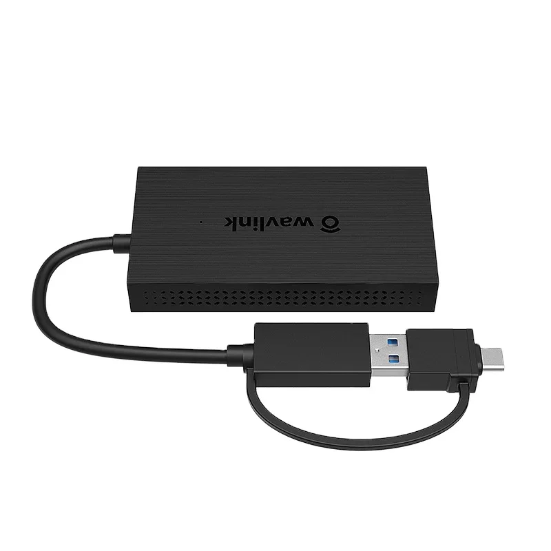 محول WAVLINK USB 3.0 أو USB C إلى HDMI لشاشات مزدوجة، محول رسومات فيديو عالمي لنظام التشغيل Windows