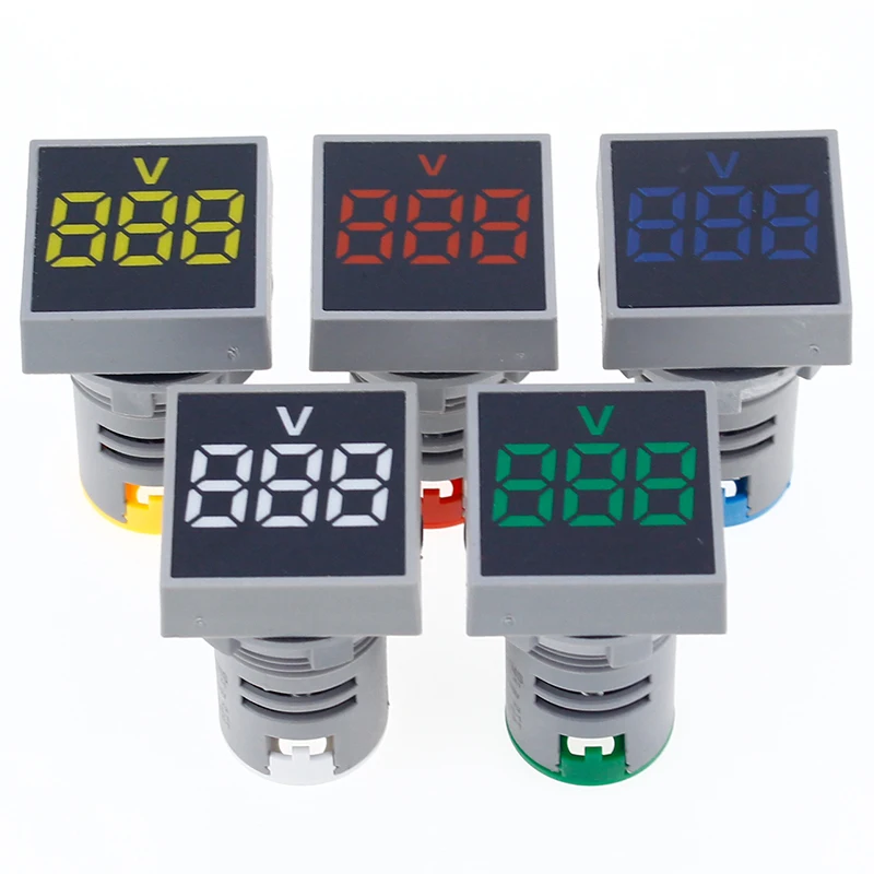 22MM AC 60-500V Voltmeter Square Panel LED Digital Voltage Meter Indicator Light