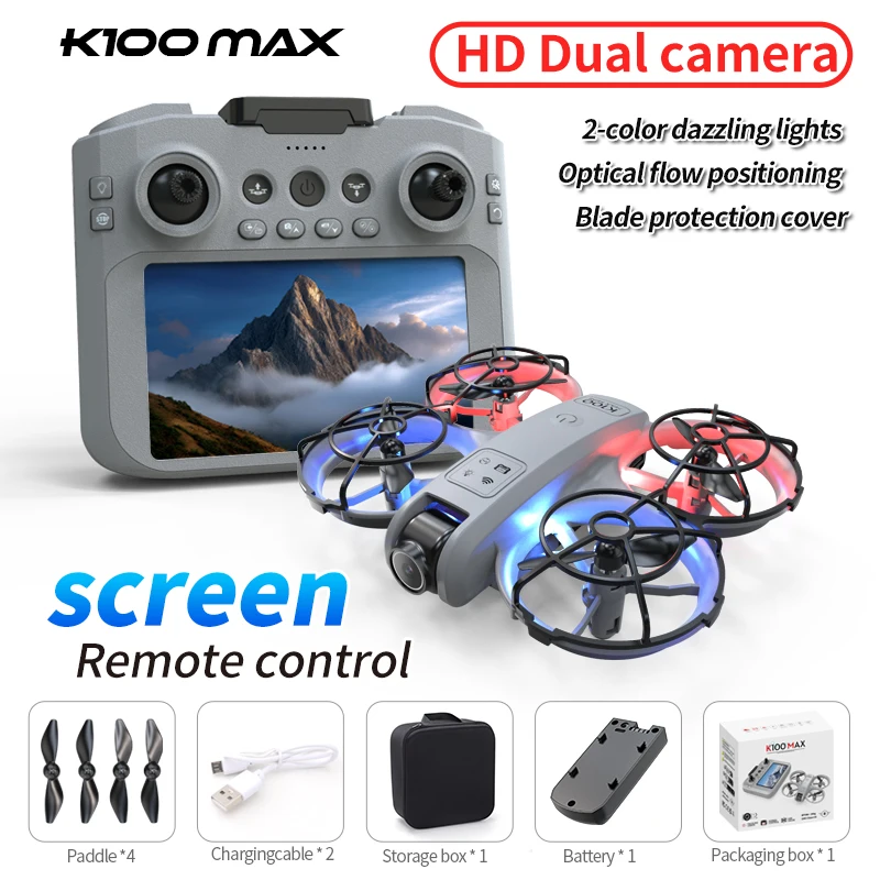 

2026 Новый K100 Max GPS Дрон Профессиональный 8K HD Экран камеры Дистанционное управление lFlow Предотвращение препятствий Бесщеточный квадрокоптер игрушка Горячая