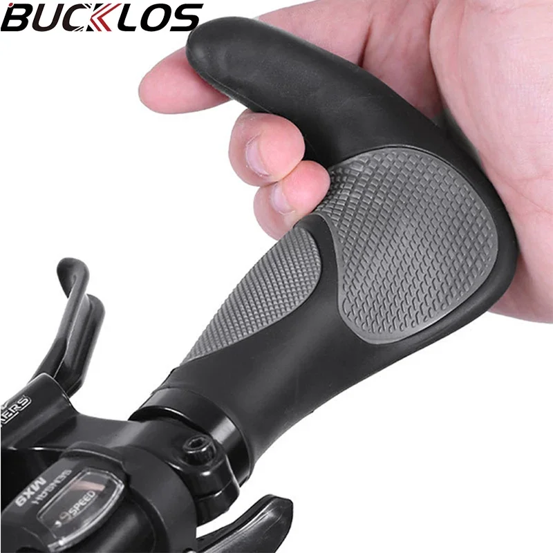 BUCKLOS Bike Handlebar Grips Ergonomics with Extended Bar Non-slip Rubber Bike Grips Durable MTB Cuffs Bicycle Accessories