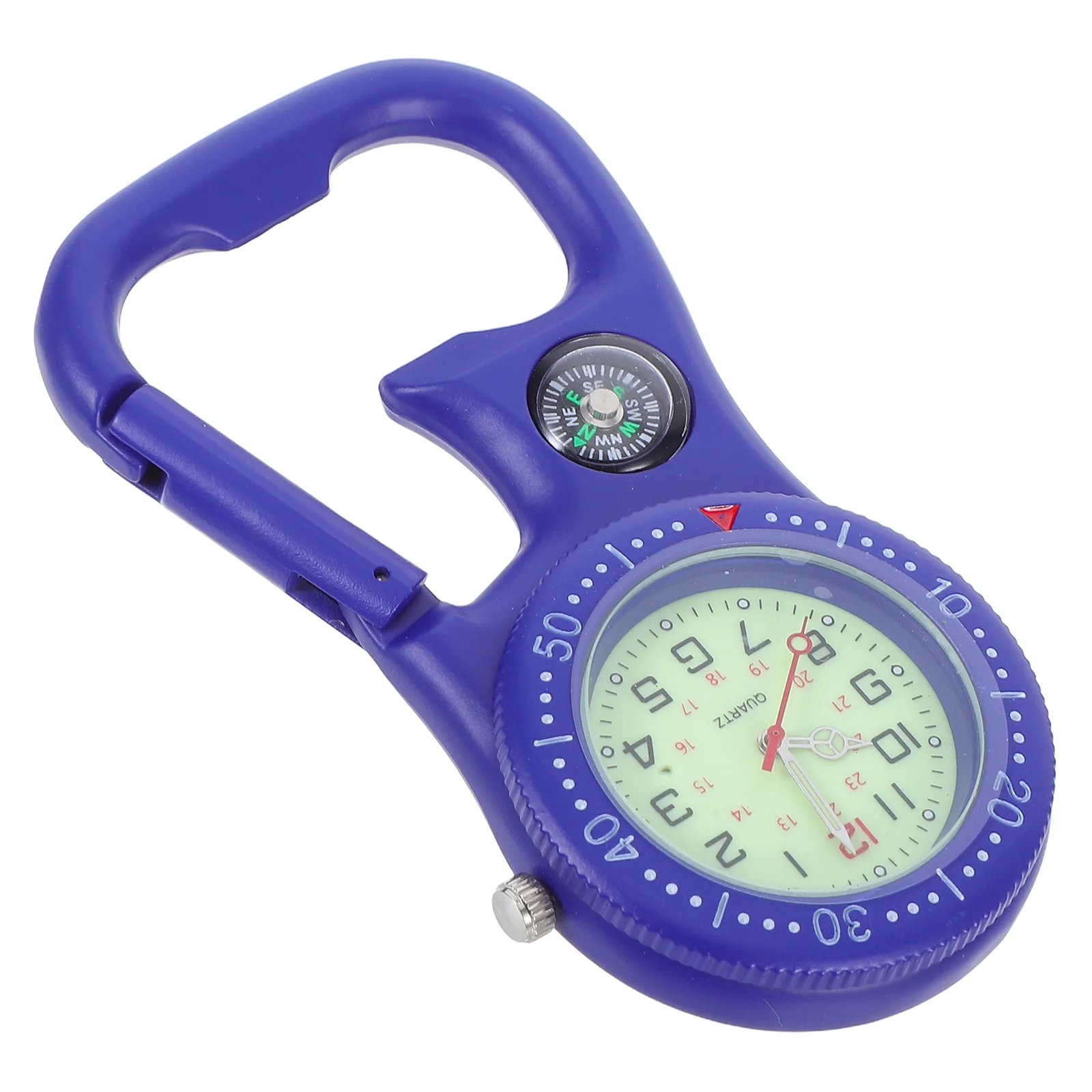 

Carabiner Watch Clip-On Luminous Compass Backpack Bottle Opener Nurse