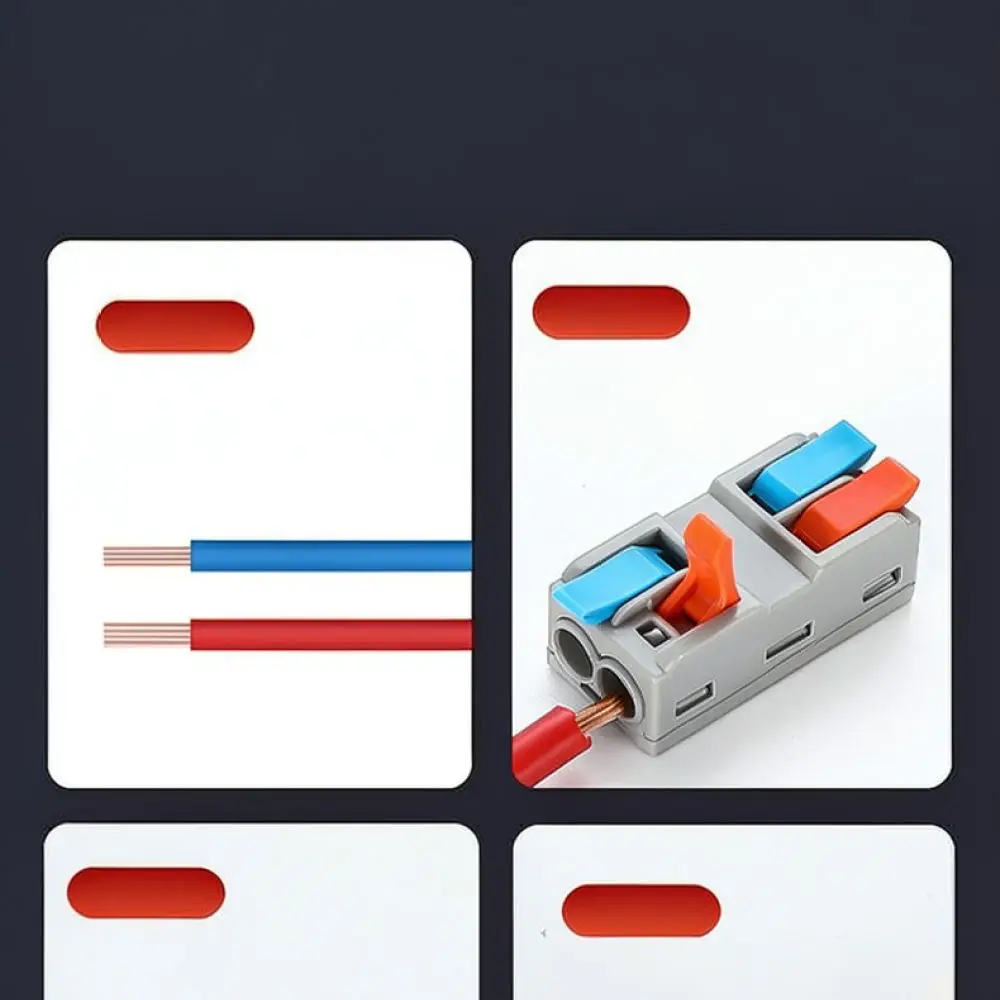 Quick Splicing Connector Terminal Block Push In Wire Joiner Two In Two Out Electrical Maintenance Equipment