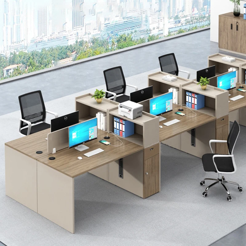 # Modular Modern Wooden Office Workstation System Partition Desk For 2 To 6 Persons With Flexible Layout Hospital & School Use