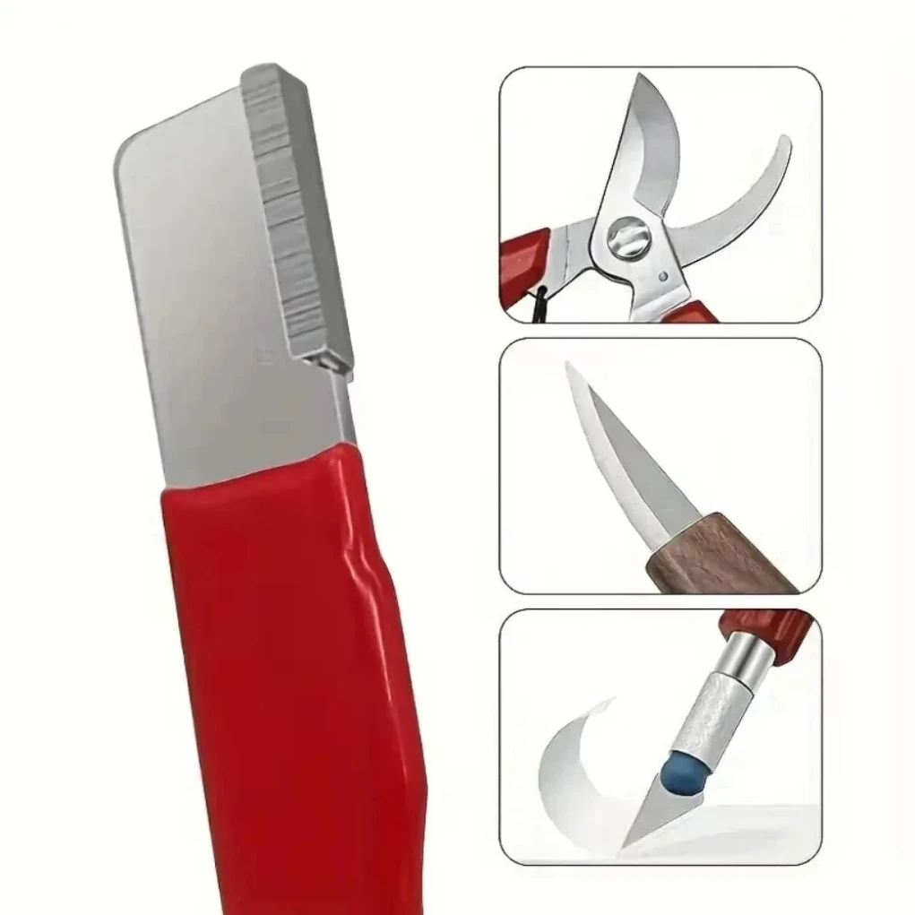 Professional Kitchen Knife Scissors Sharpener Tungsten Diamond Ceramic Sharpening Stone for All Blades Including Garden Shears
