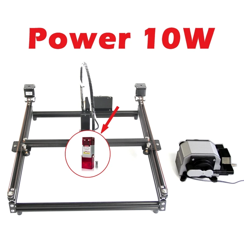A0 LY Frame-Mounted Pulley Laser Cutting and Engraving Machine with 10W Offline Control Kit, Web, Wifi, Android App and Air Pump