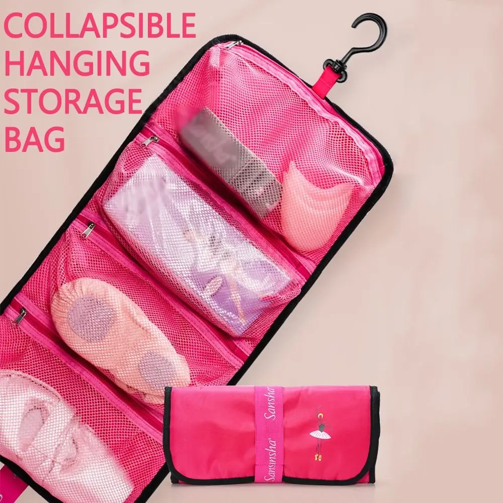 

Creative Dance Shoes Storage Bag Portable Polyester Hanging Storage Bag Lightweight Foldable Cosmetic Makeup Case