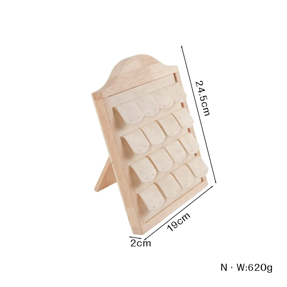 

Подставка для ювелирных изделий из массива дерева с бархатными вставками, вертикальный многоярусный лоток для украшений, многосекционный держатель для колец