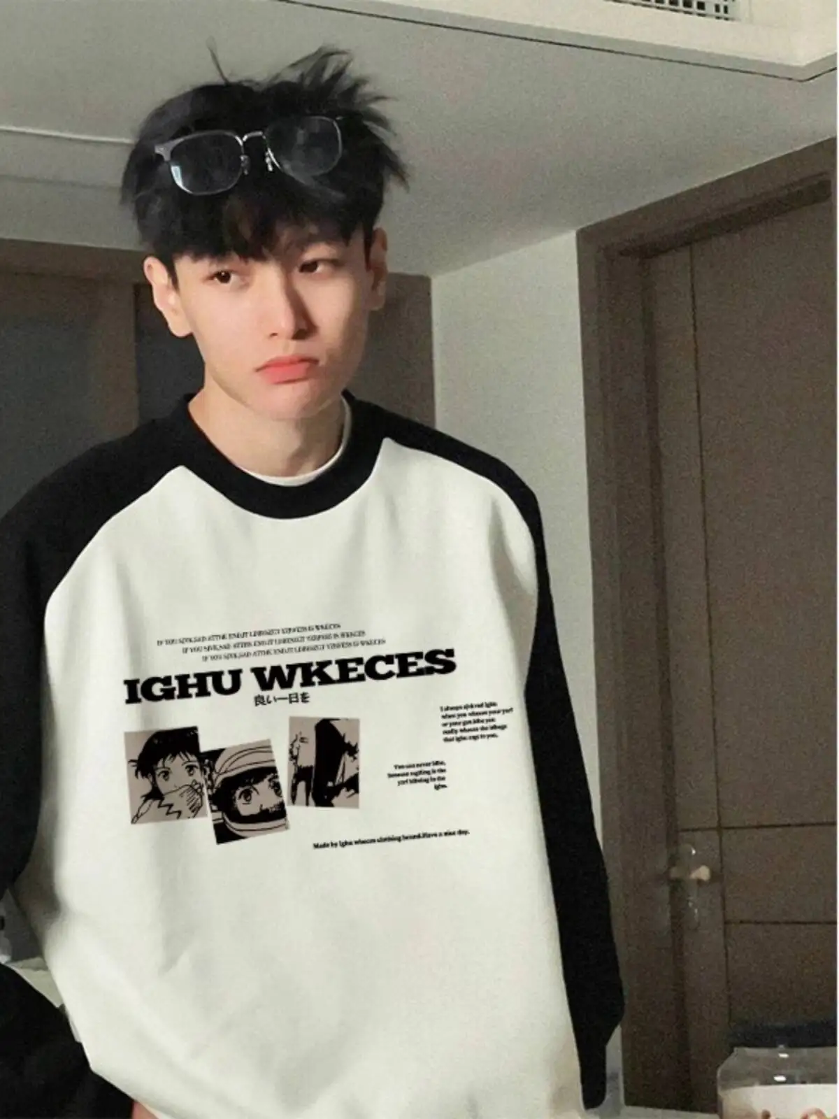 

Men's Women Long Sleeve T-shirt Autumn Winter Unisex Sweater Trendy Design Loose Base Layer Inner Wear Pullover