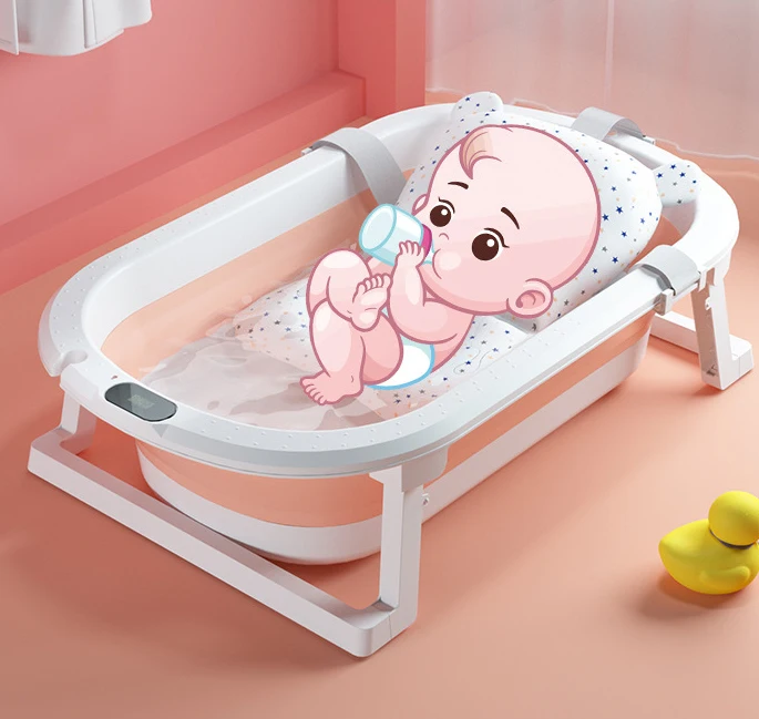 접이식 아기 욕조 가정용 호텔 조절 가능 휴대용 신생아 아기 수영 욕조 미끄럼 방지 바닥 목욕통 아기 샤워용