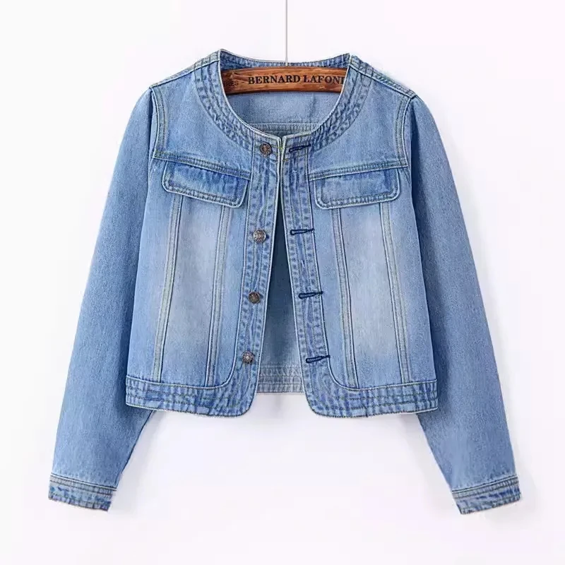 5XL New Quarter sleeved O neck Denim Jacket For women's Summer 2026 New Spring Short Loose Top Paired With Dress Cowboy Outwear 151 Sc96b024b78d940b2a2f15996c133b73fY