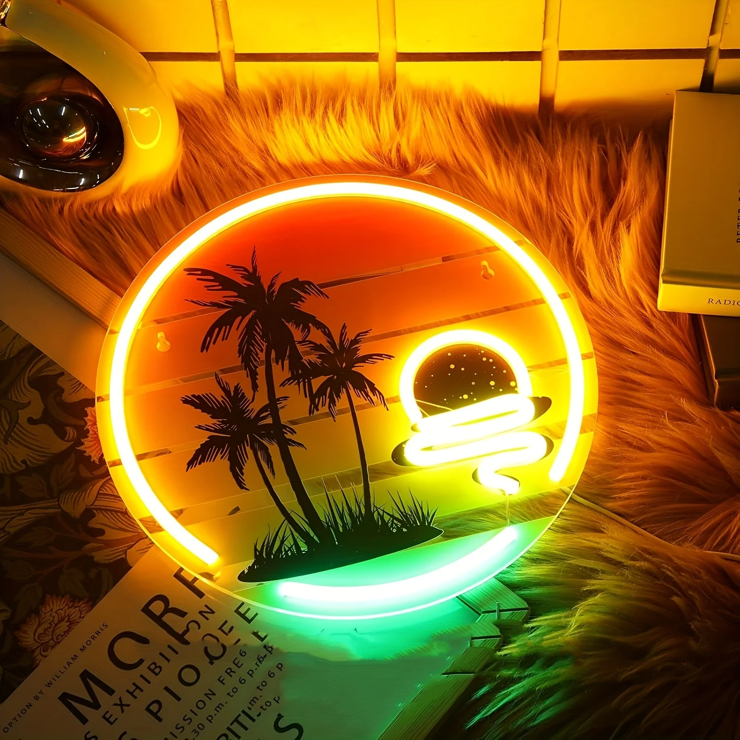 Tropical Sunset Neon Light LED Neon Sign for Bedroom Bar Beach Themed Restaurant Party Home Decor USB Power Gift for Friend