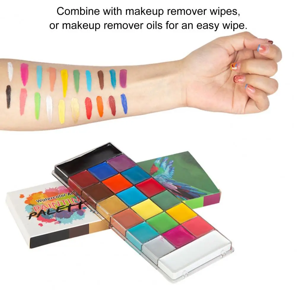 Pigments peints faciles à documenter pour adultes et enfants, peinture à l'huile compacte pour le visage et le corps, roman, 1 boîte