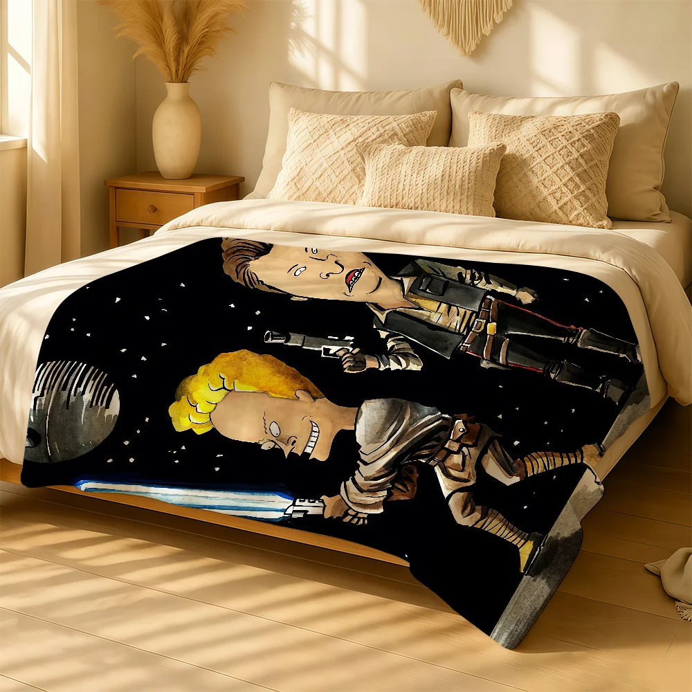 Cartoon B-Beavis B-ButtHead Blanket For Soft Warm Knee For Bedroom Living Room Bed Sofa Camping Picnic Office Gift