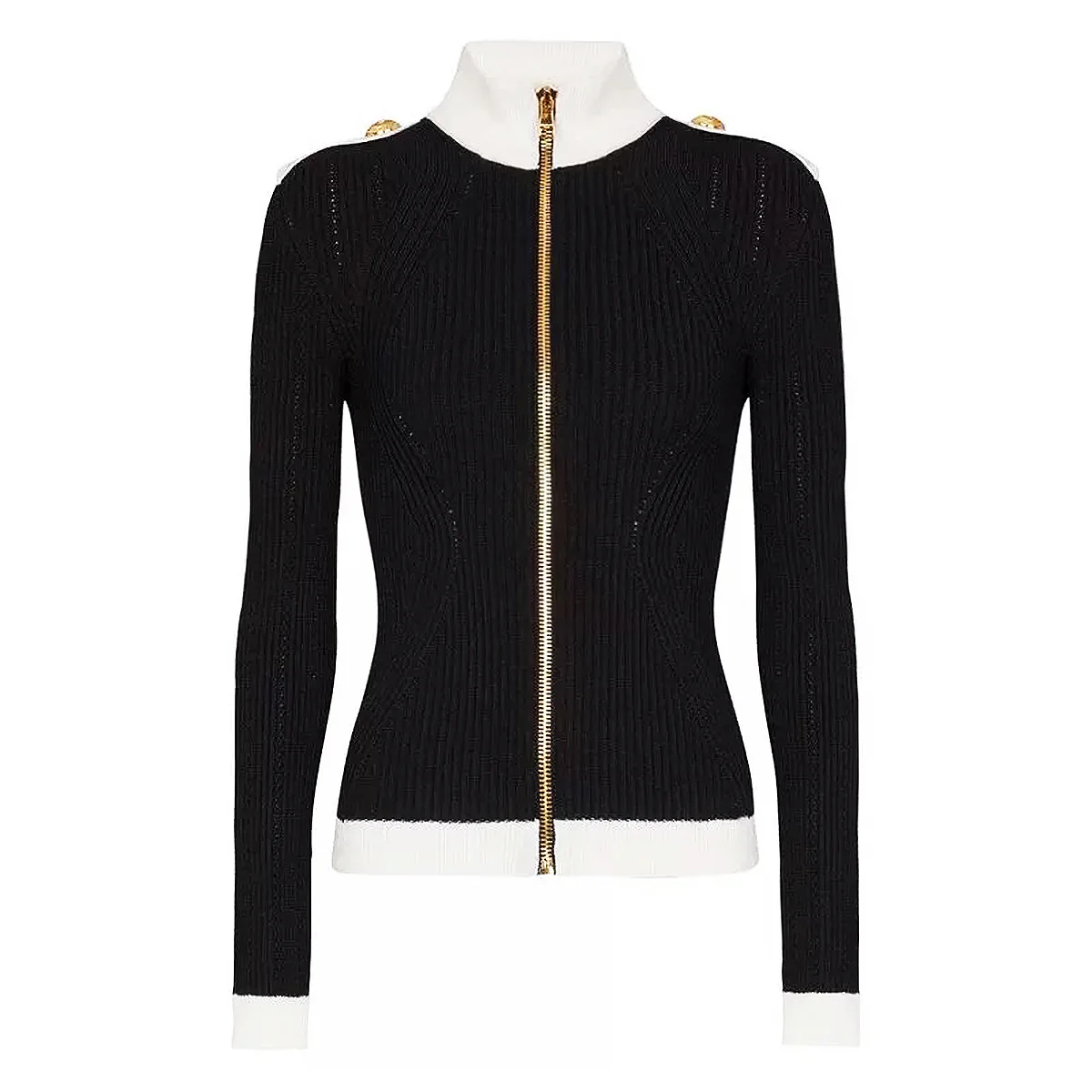 

Women's Warm Buttons Cardigan Wool Knitted Sweater Casual Loose Half High Collar Solid Long Sleeve Clothing Tops