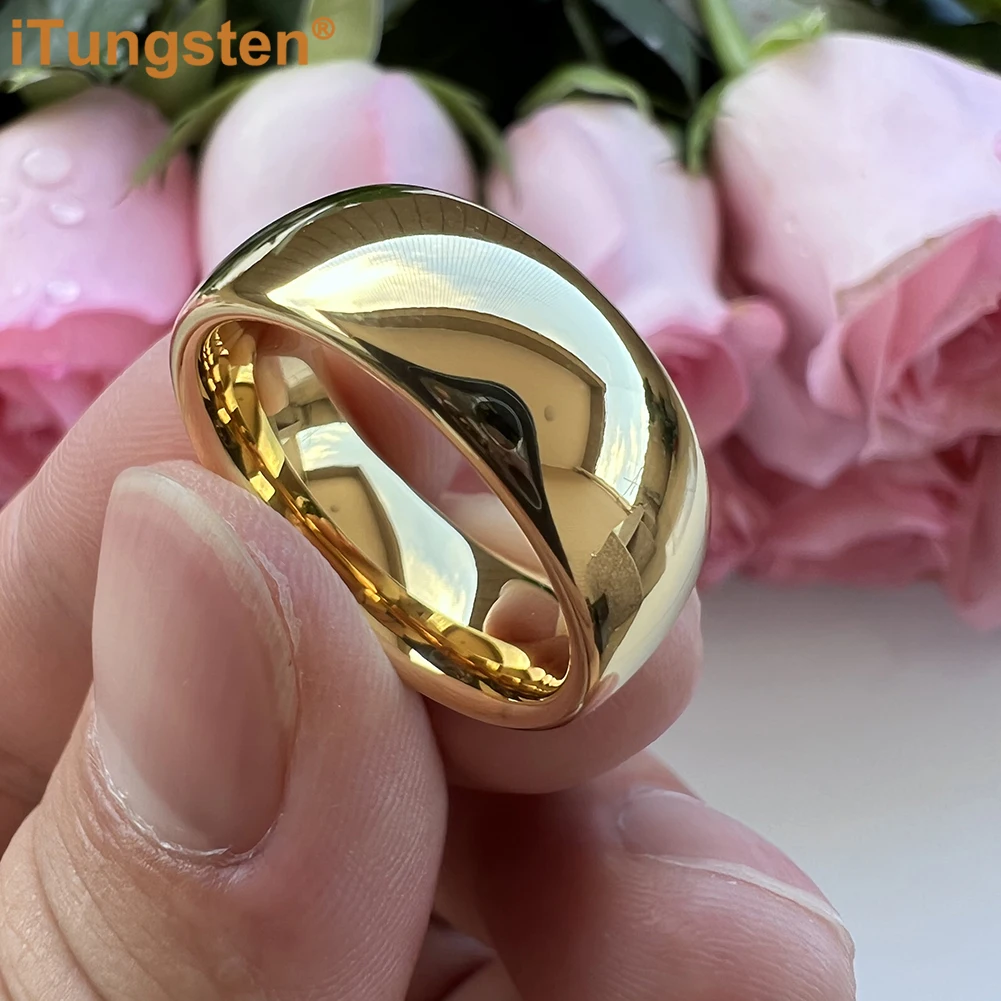 iTungsten 4/5/6/7/8/10mm Tungsten Carbide Ring Men Women Couple Wedding Band I Love You Engraved Comfort Fit