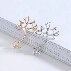 Catuni Fashion Neuron Neurosurgery Medical Pin Brooch Gold Silver Color Metal Badge Lapel Jewelry Accessory for Doctor Nurse