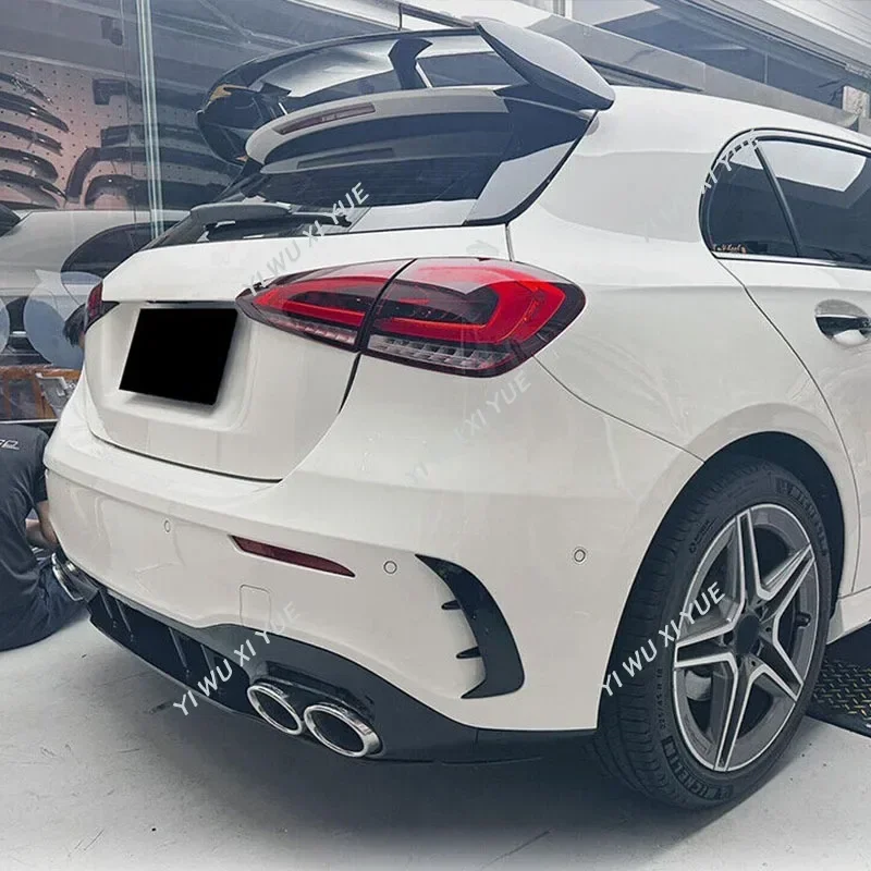 For Mercedes Benz A Class W177 Hatchback A180 A200 A220 A35 A45 AMG 2018-2023 Rear Bumper Canard Fins Rear Side Spoiler Trims