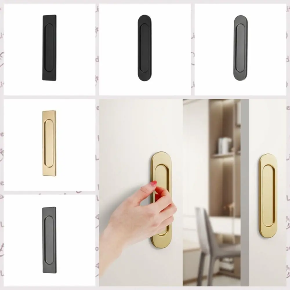 No Drilling Self-adhesive Handle Double-sided Aluminum Alloy Sliding Door Handle Black/Grey/Gold Glass Door Knob Window