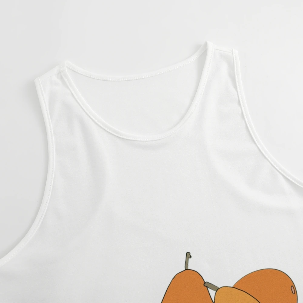 Débardeur Unique à usage quotidien, tendance, confortable, en coton, décontracté, sans manches, avec imprimé de dessin animé sur le thème de la poire, pour femmes