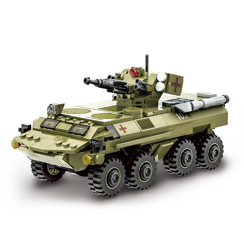 2024 Modern Military BOXER XM808 Armor Vehicle DANA M2 BTR-4 Infantry Fighting Car Model Building Blocks Sets Doll Brick Kid Toy