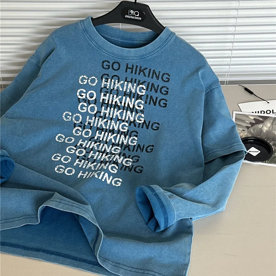 Children Clothes New Long-sleeved T-shirts Spring Summer 2026 Korean Style Boys Retro Loose Long Sleeve Kids Simple Top