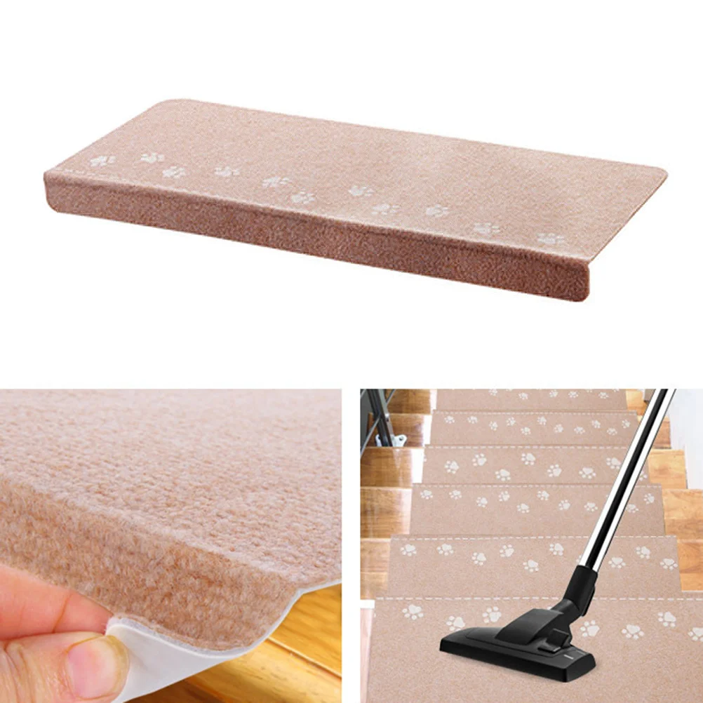 ذاتية اللصق ليلة توهج درج حصيرة مضيئة عدم الانزلاق خطوة السجاد سهلة نظيفة قابلة لإعادة الاستخدام للمنزل البيج مضيئة درج حصيرة #5