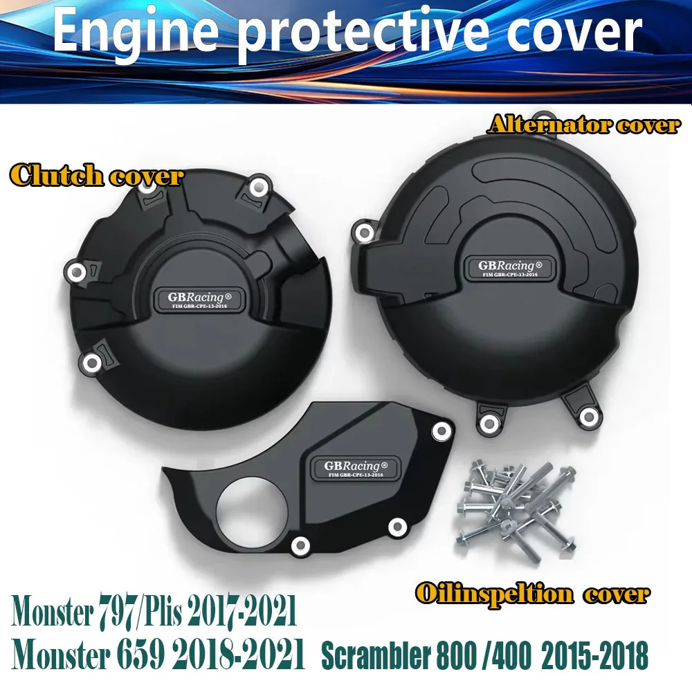 

Engine Cover Protection for Ducati Scrambler 800 2015-2018 / Scrambler 400 Monster 797 689 2018-2021 Fall prevention GBRacing