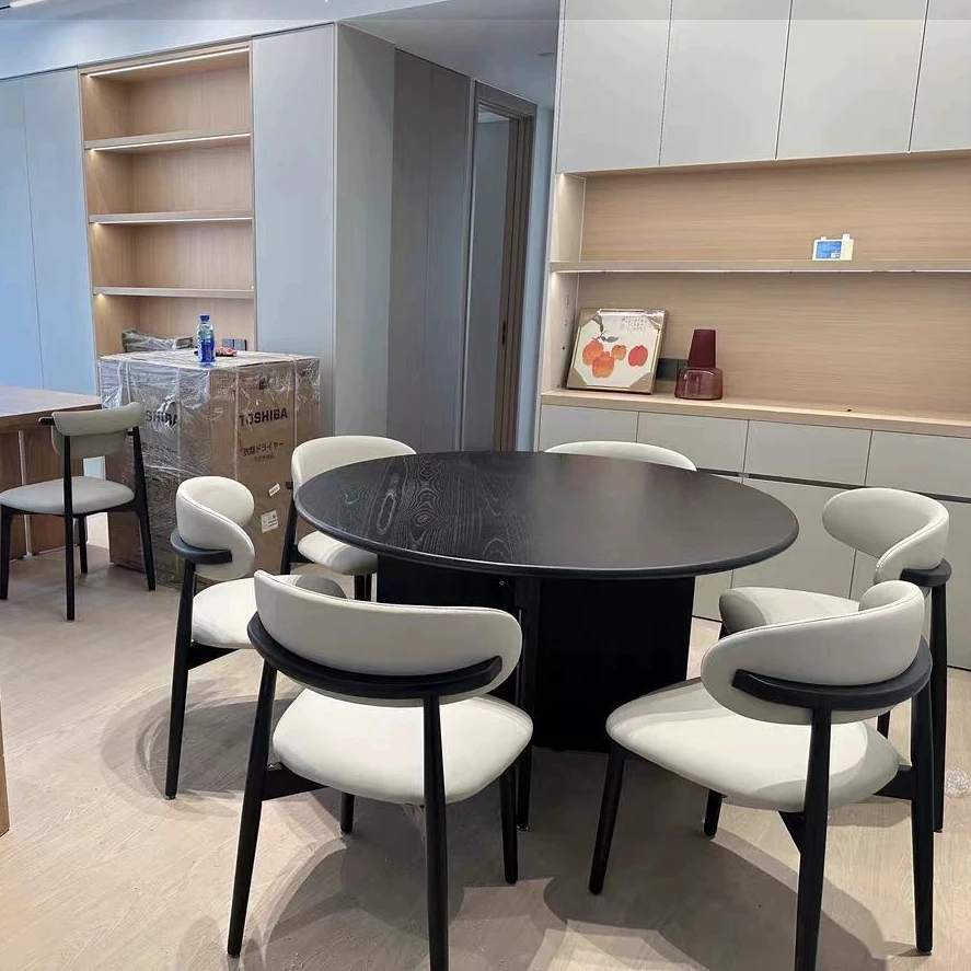 2 قطعة الأثاث الشمال خشب متين الطعام كرسي مطعم فندق طاولة طعام كرسي المنزلية البراز كرسي الترفيه مسند الظهر كرسي #4