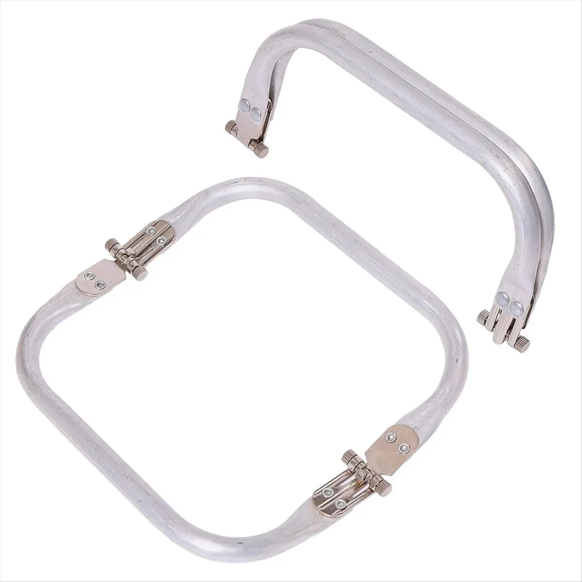 AA77 NEW  2 Pcs 6 Inch Metal Purse Frame Rectangle Bag Kiss Clasp Lock U-Shaped Bag Handle Arch Frame Internal Tubular Hardware