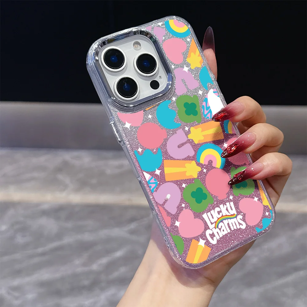 화려한 사랑 선물 도금 투명 폰 케이스 (OPPO Reno2 Reno4 Reno5 Reno6 Reno8 Reno11 Reno12 Reno13 Z T F Pro 4G 5G 용)