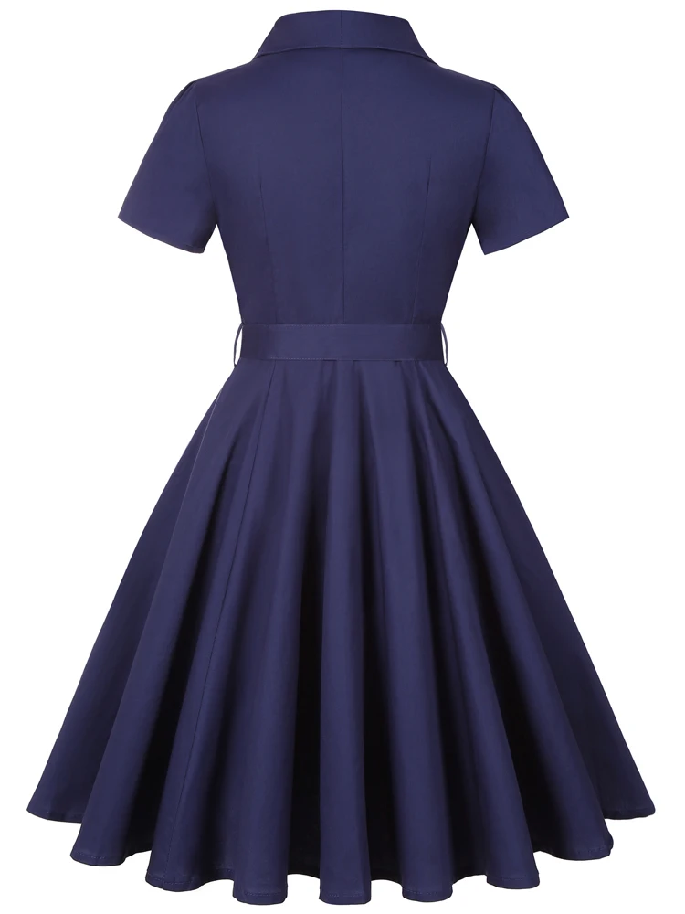2025 Navy Blue Summer Vintage Rockabilly Dress 1950s Office Work A Line Swing Sundress Short Sleeve Retro Pinup Runway Dresses - AliExpress 200000345 2025 Navy Blue Summer Vintage Rockabilly Dress 1950s Office Work A Line Swing Sundress Short Sleeve Retro Pinup Runway Dresses - AliExpress 200000345