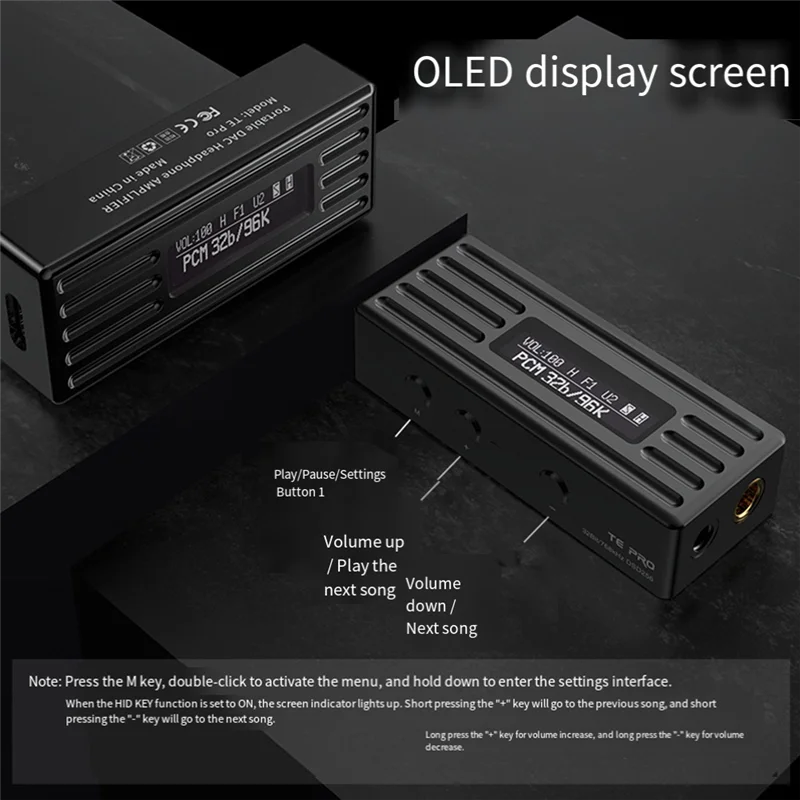 

Y45A-TE PRO Portable High-Resolution Audio Hifi DAC Amp 3.5Mm And 4.4Mm Outputs With Dual High-Performance CS43198 DAC