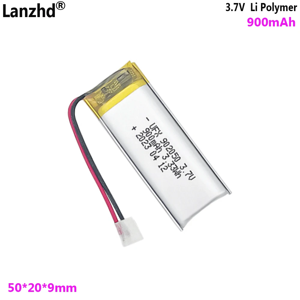 3.7V Polymer Battery 902050 900mAh for Beauty Device Battery Law Enforcement Device Recorder Handheld Fan Battery