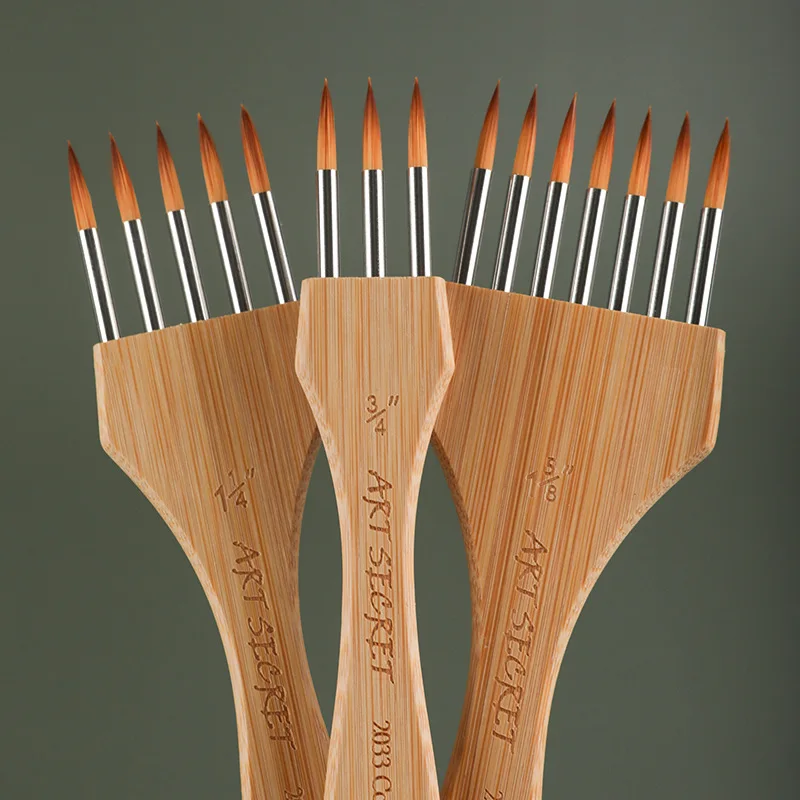 Multi-tooth Comb, Flat Head, Round Head, Art Watercolor Acrylic Paintbrush, Nylon Wool