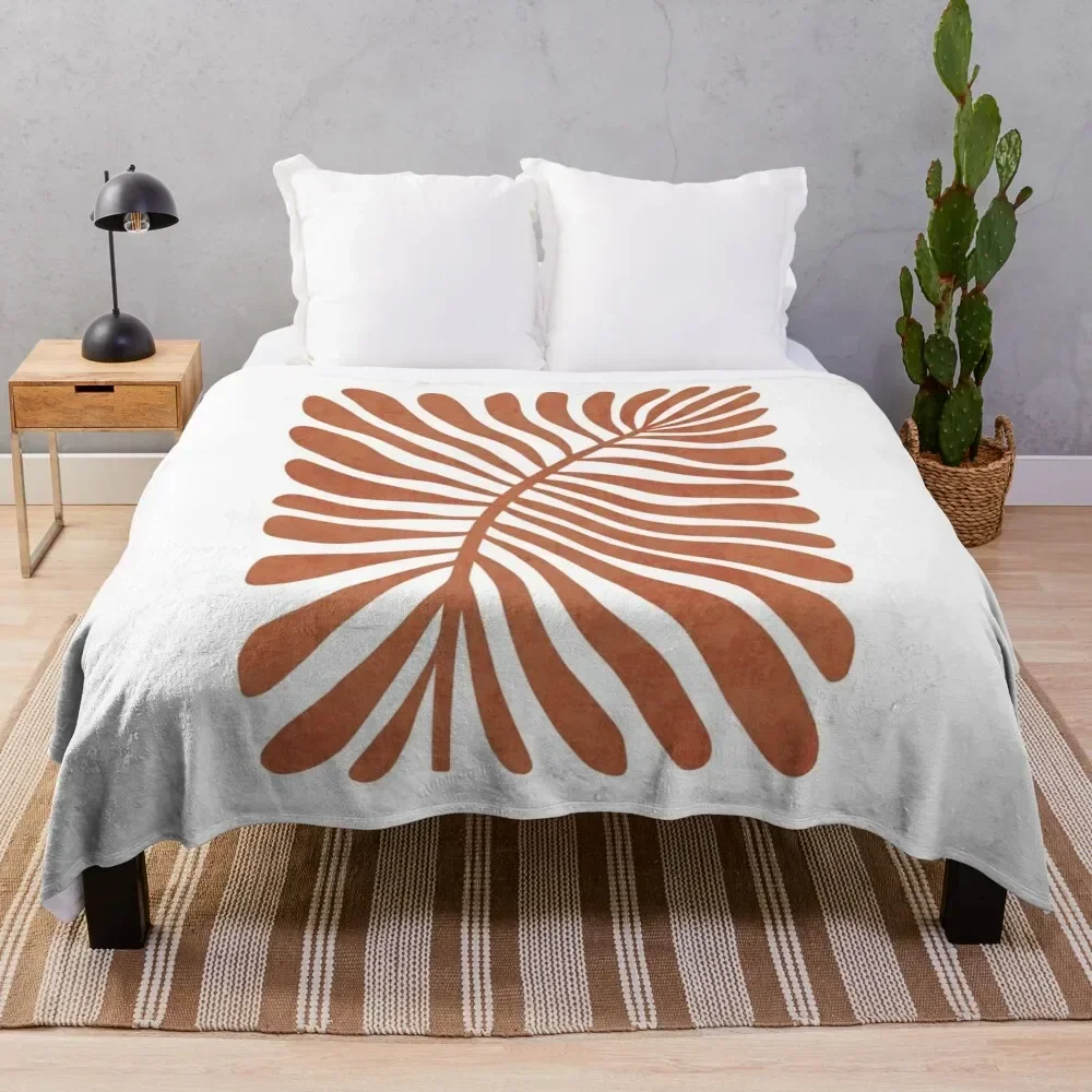 

Terracotta abstract leaf Throw Blanket Baby Kid'S manga Blankets