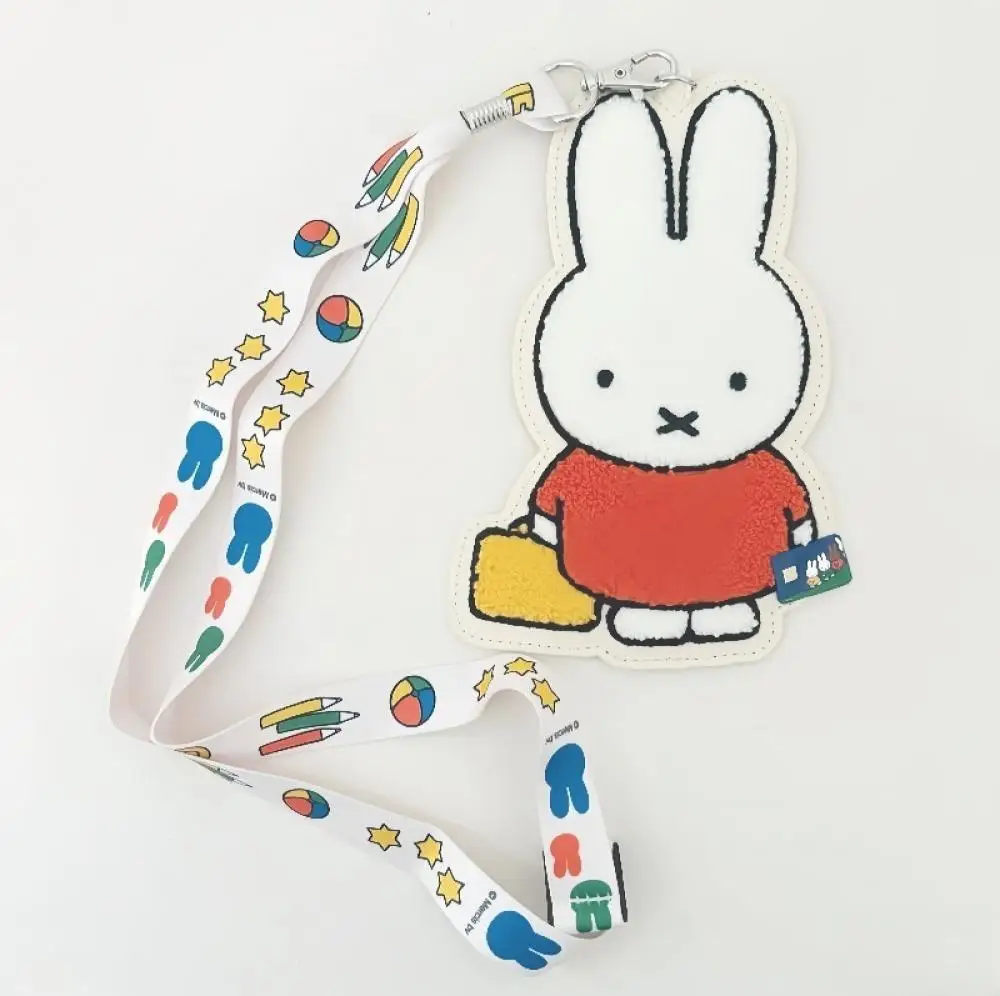 

Miffy Rabbit Kawaiika Set Student Campus Card Hanging Rope Certificate Set Bus Card Protection Cartoon Cute Stationery Supplies
