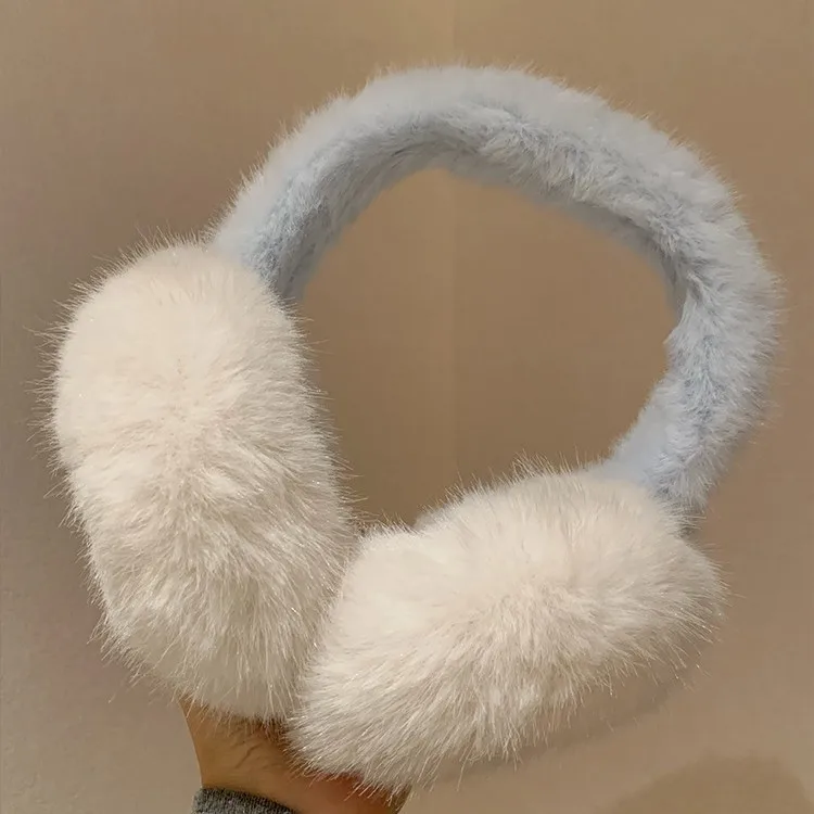 Cuffie antirumore a contrasto blu e bianco caldo Internet Moda scaldino esterno Inverno Protezione per le orecchie ispessimento a prova di freddo Protezione per paraorecchie