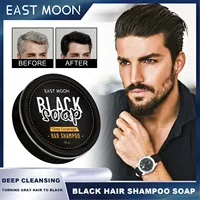 East Moon-champú para el cabello negro, jabón profundo y hermoso, limpieza negra, anticaspa, cabello blanco, tinte hidratante para el cabello negro