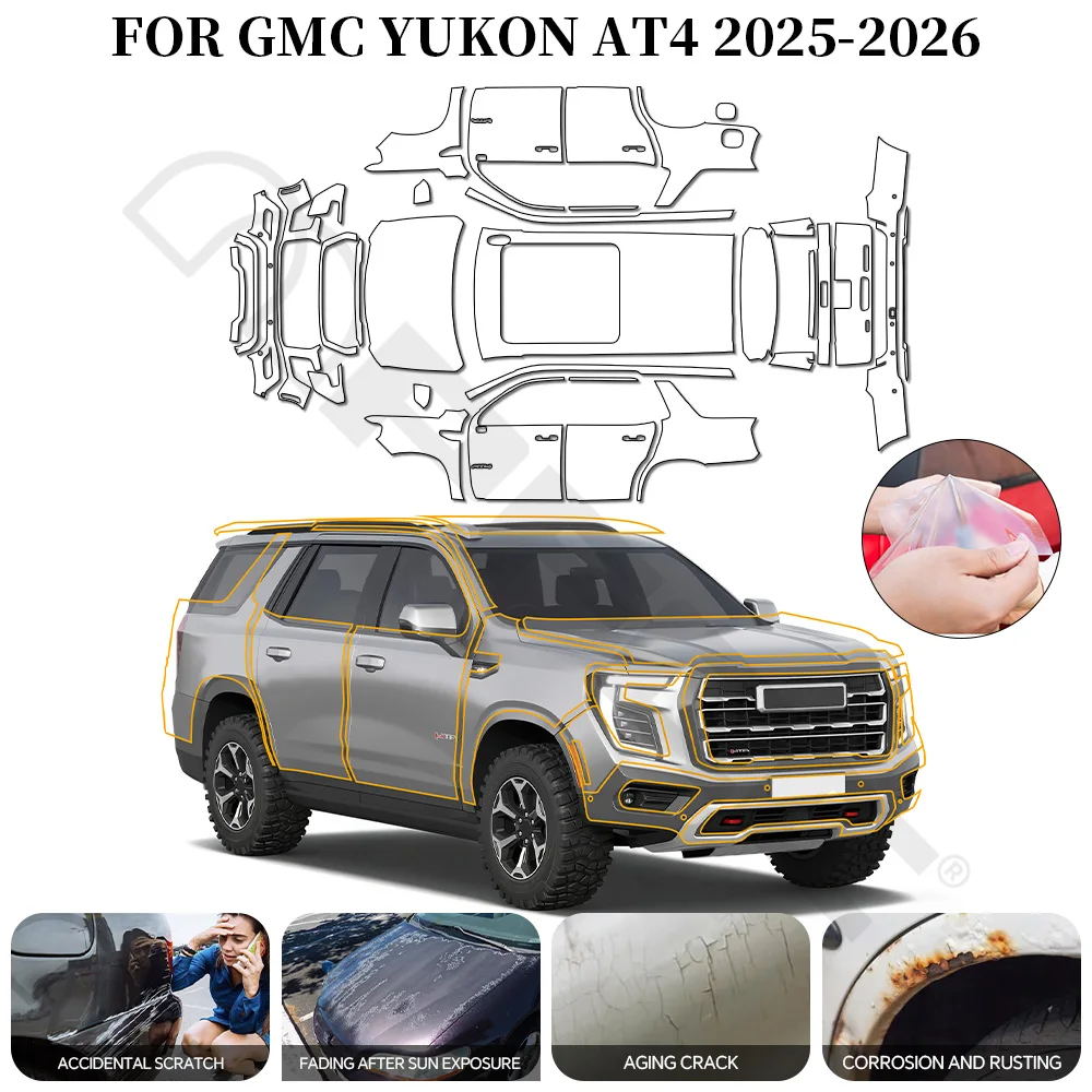 

Защитная пленка из ТПУ (PPF) 8.5 Mil для GMC Yukon AT4 2025-2026, предварительно вырезанная, прозрачная, антицарапийная, для кузова автомобиля, комплект, автоаксессуары ﻿