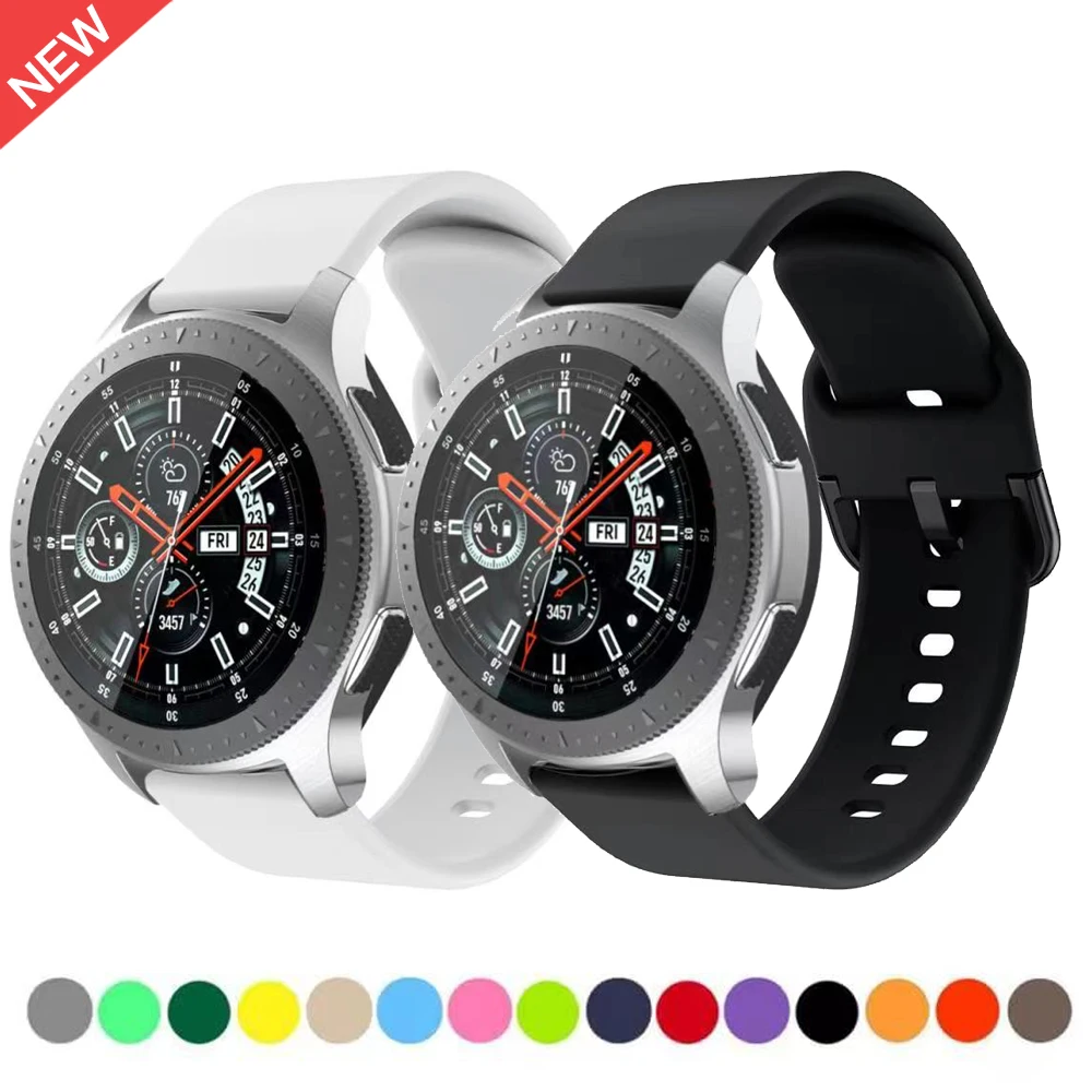 

22mm 20mm silicone strap for Samsung Galaxy watch 3 Active 2 Huawei watch GT2 Soft comfortable strap accessories for Amazfit GTR