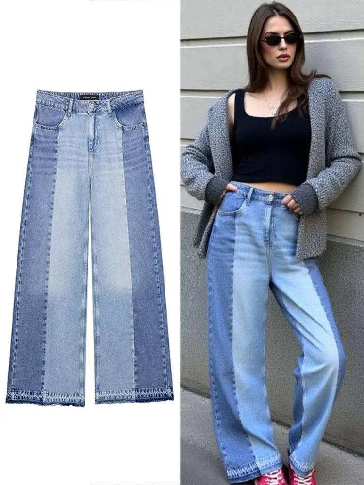 

HH женские модные джинсы с высокой талией на молнии, прямые джинсовые брюки, повседневные трендовые офисные женские синие джинсы Y2k, брюки