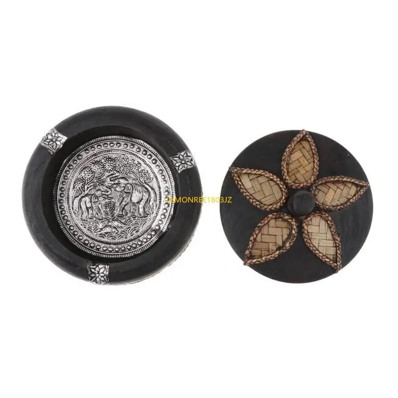 N58C Traditional bois thaïlandais avec couvercle pour décoration polyvalence pour les fumeurs