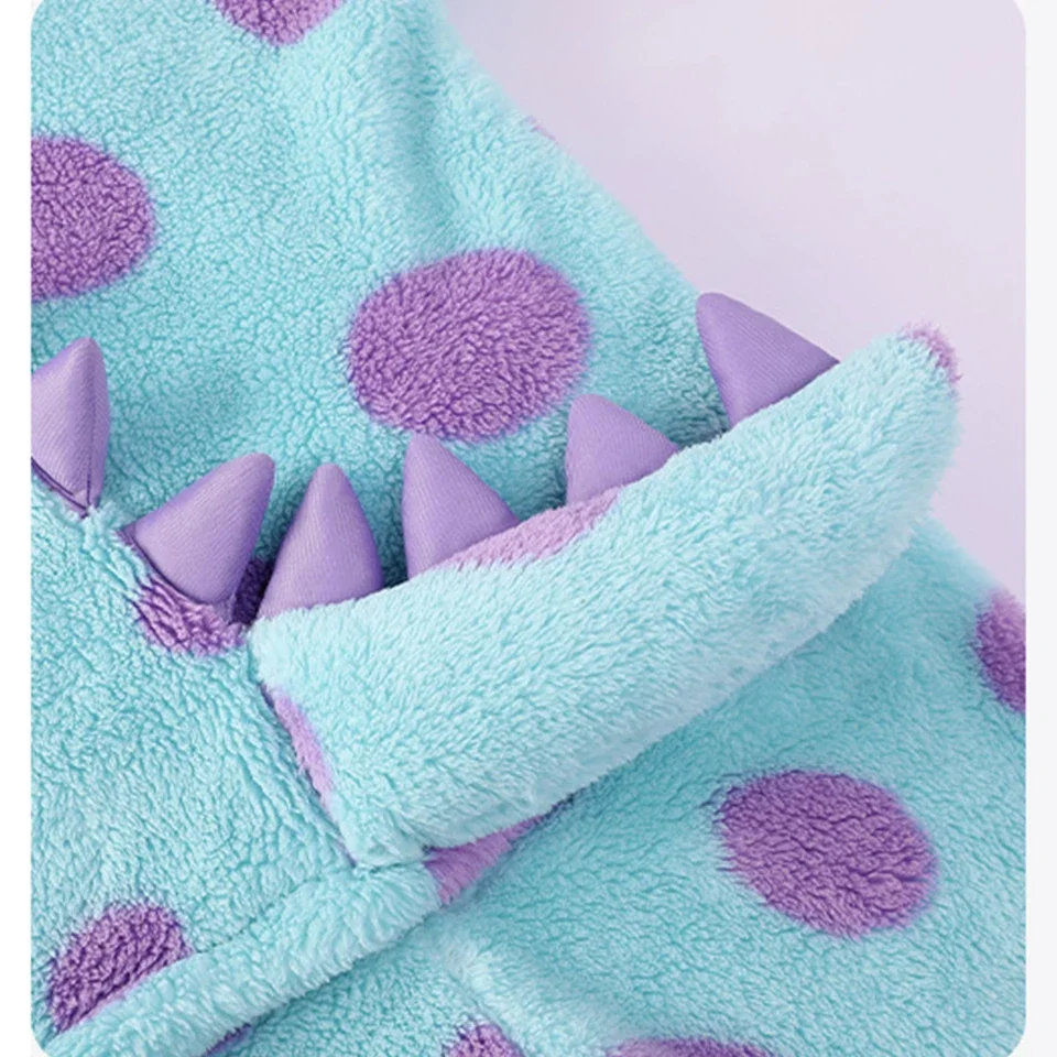 High Quality Thick Fleece Couple Look Monster Jumpsuit Sleeping Bag Winter Mother Daughter Pajamas Loungewear Kids Home Outfit - Image 4