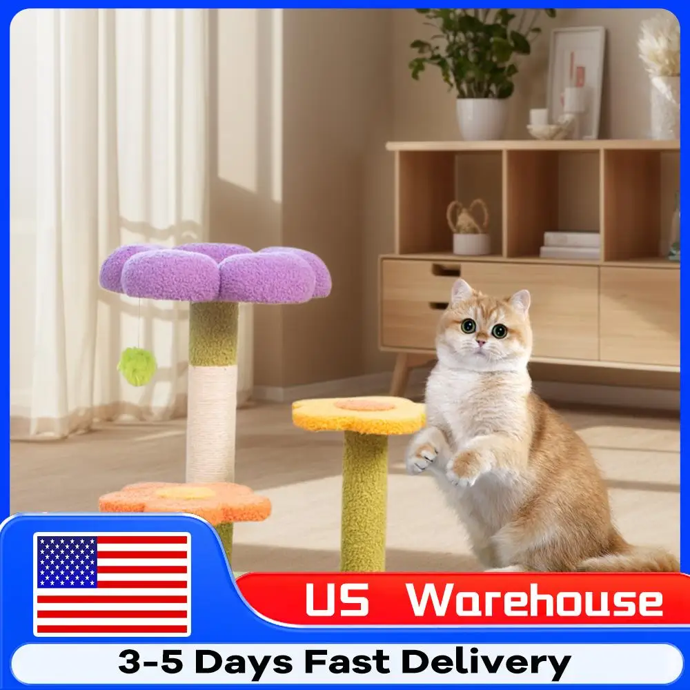 

Цветочная башня для кошек, рама для лазанья для кошек, загорнутая из сизаля, милое кошачье дерево, многофункциональная маленькая кошачья башня для игр и отдыха