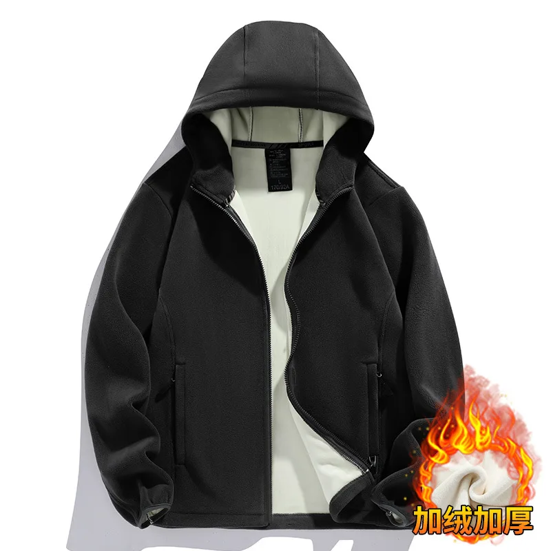 

Jumper with hat Parka napping fleece men's thermal jacket