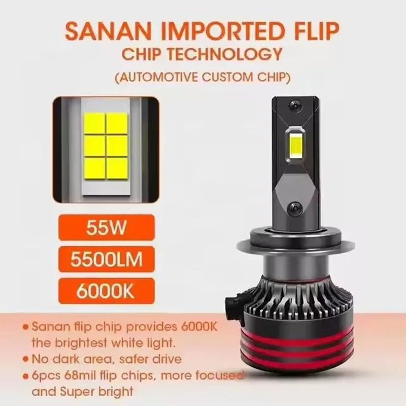 

6000K LED Headlight Bulbs H1 H7 H3 9005 HB3 9006 HB4 9012 H11 H8 H9 880 H27 H4 12V 60W Car Retrofit