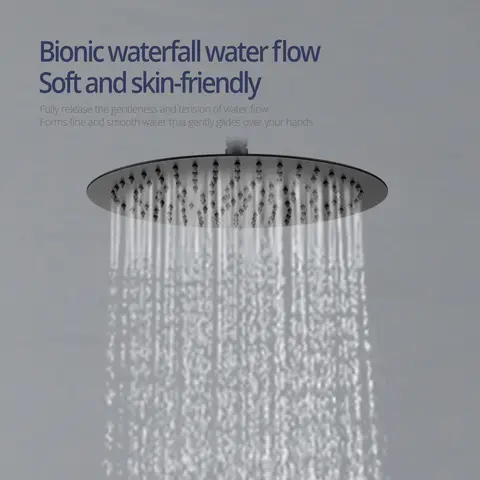 8-12 Inch Rainfall Top Bathroom Shower Head Round Spare Head 304 Stainless Steel Rain Shower Universal Hole