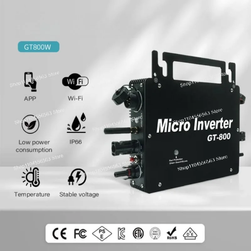 600W 700W 800W MPPT Solar Grid Tie Micro Inverter WiFi Remote Monitor IP66 Waterproof 22-50V PV Power Converter
