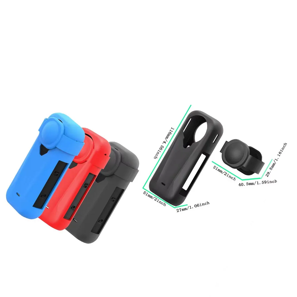 

for Insta360 X4 Air Silicone Camera Body Protection Case and Lens Protection Cover Red Blue Black