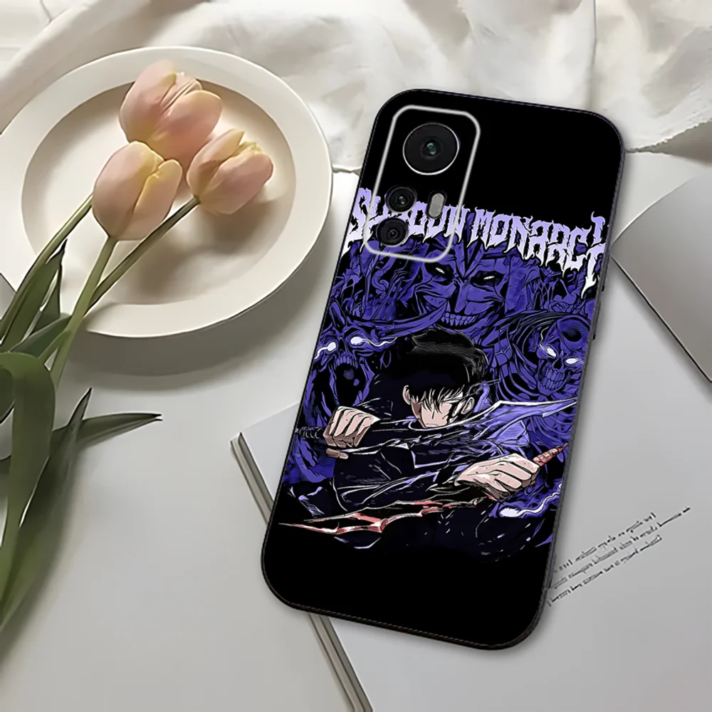 Capa de telefone com nivelamento solo de quadrinhos para Xiaomi 11 Redmi Note 11 5G 8T 9A 9 10T Note8Pro Note9 12SUltra Capa preta